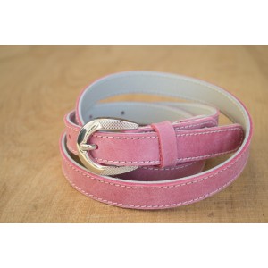 CEINTURE CUIR ROSE | La fine